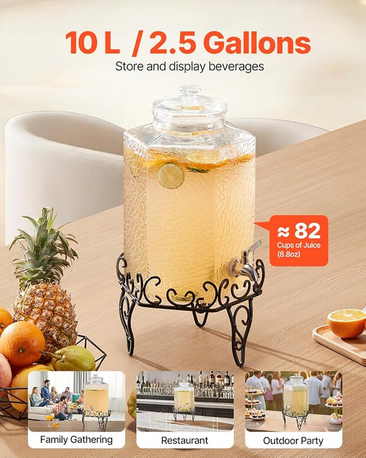 VEVOR Beverage Dispenser, 2.5 Gallon Drink Dispensers - Image 2