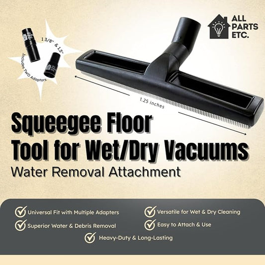 1.25” Squeegee Floor Tool for Wet/Dry Vacuums – Water Removal Attachment - Image 2