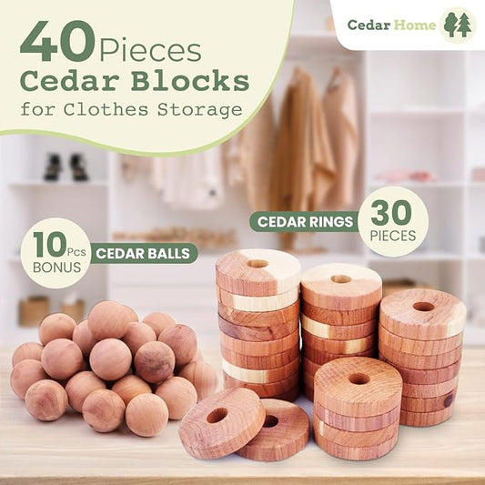 Cedar Blocks for Clothes Storage | Cedar Balls & Rings | Dresser Drawer - Image 2