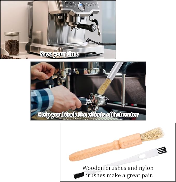 5 PCS Espresso Cleaning Brush Set, Professional Coffee Grinder Brush Wooden - Image 7