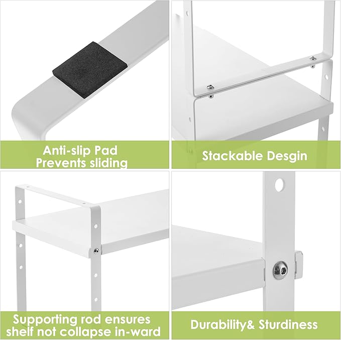 Expandable Cabinet Shelf Organizer Rack, Stackable Kitchen Counter Storage - Image 7