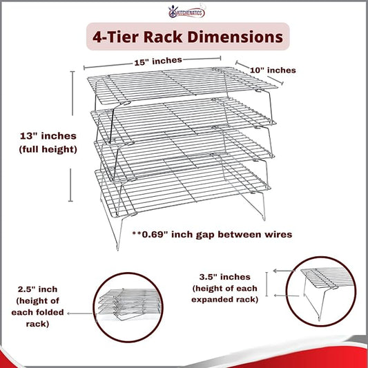 KITCHENATICS 4-Tier Stackable Cooling Racks - Image 2