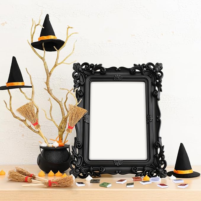 36 Pieces Mini Halloween Decorations 12 Mini Felt Witch Hats 12 Small Brooms 12 - Image 6