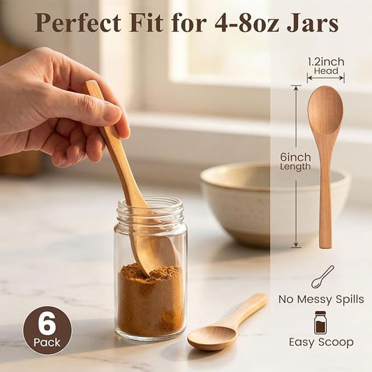 HANSGO Small Wooden Spoons, 6 Inches - Image 2