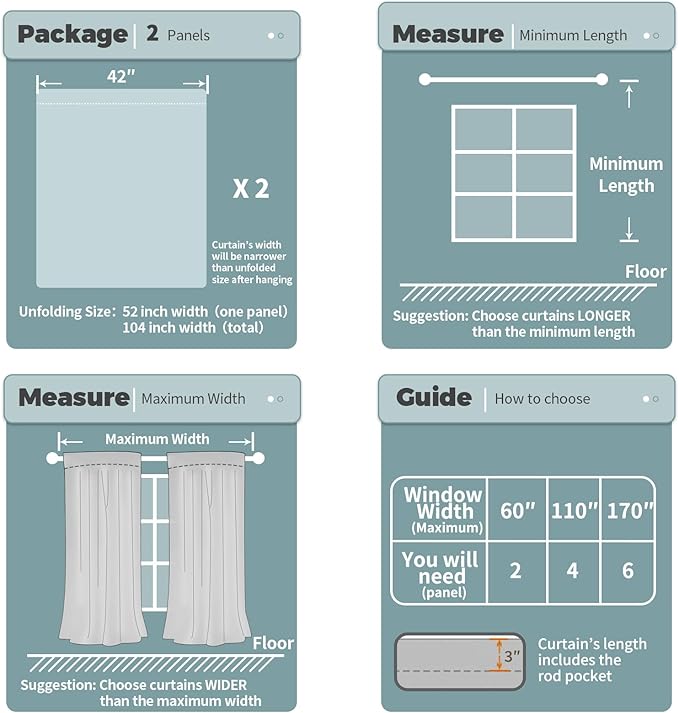 BGment 100% Blackout Curtains for Bedroom 63 Inch Length 2 Panels, Thermal Insulated Room Darkening Curtains Rod Pocket Soundproof Bedroom Living Room Window Curtains, Dove Grey, Each 42 Inch Wide
