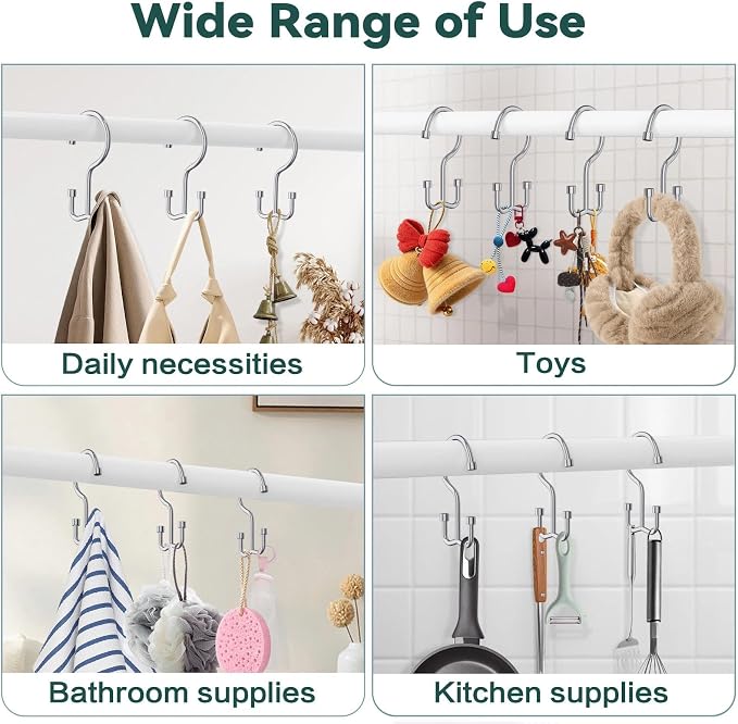 Goowin Shower Curtain Hooks, Shower Curtain Rings, Durable Rust Proof Shower - Image 7