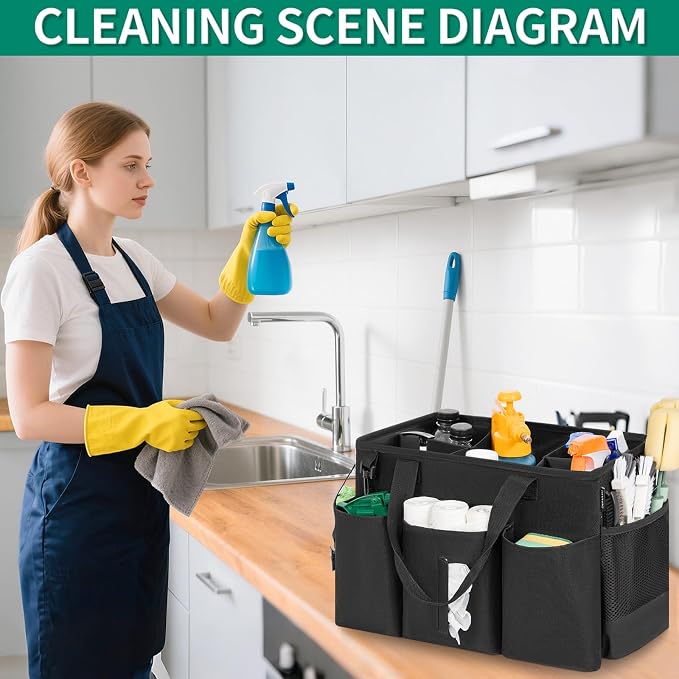 Wearable Cleaning Caddy Bag for Cleaning Supplies, Large Capacity Cleaning - Image 7