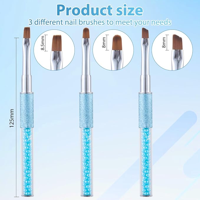 Pearl Blue Nail Art Clean Up Brushes - Image 7