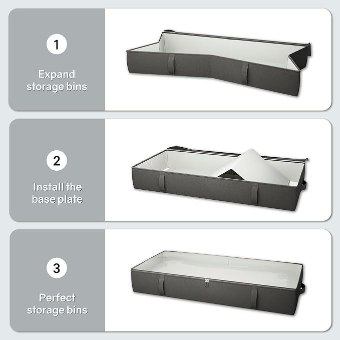 2-Pack Under Bed Storage, 6 Inches Tall Closet Organizers and Storage Bins - Image 9