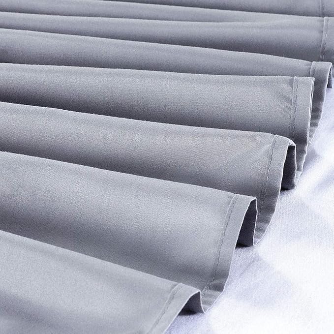 MEILA Wrap Around Bed Skirt Three Fabric Sides Elastic Dust Ruffled 18 Inch Tailored Drop,Easy to Install Fade Resistant-Grey, Twin/Full
