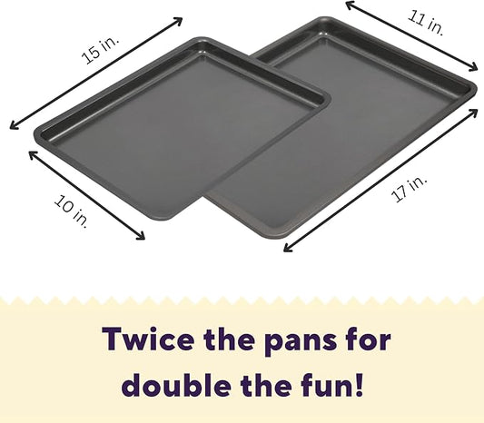 Wilton Silver 2- Piece Non-Stick Baking Sheet Set, Cold-Rolled Steel Bakeware - Image 2