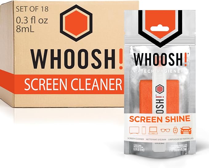 WHOOSH! Screen Shine Pocket 0.3 fl oz Powerful Computer Screen Cleaner by WHOOSH