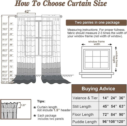 Chyhomenyc Stone Blue Sheer Curtains 78 Inches Long 2 Panels Set - Image 2