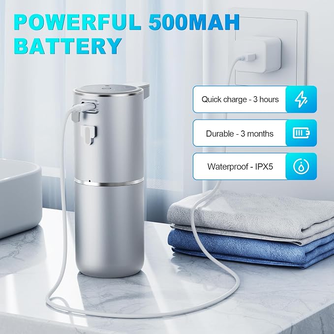 Automatic Liquid Soap Dispenser, 380ml Wall Mount Touchless 4 Gear Adjustable - Image 7