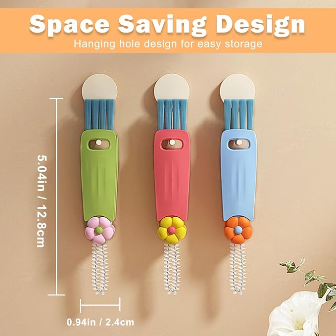 FANTEXY 3 in 1 Cup Lid Cleaning Brush Set, 3 Pieces Multifunctional Bottle - Image 6