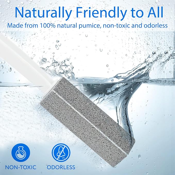 2 Pack Pumice Stone for Toilet Cleaning, Extra Long Handle for Removing Bowl - Image 7