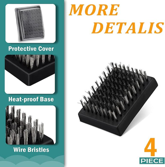 4PCS Grill Brush Replacement Heads, Wire Bristle Free Grill Cleaning Brush - Image 2