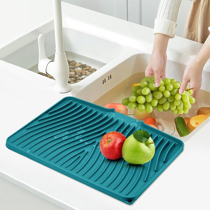 Silicone Dish Drying Mat for Kitchen Counter, Dish Drying Pad, Non-Slip Drain - Image 7