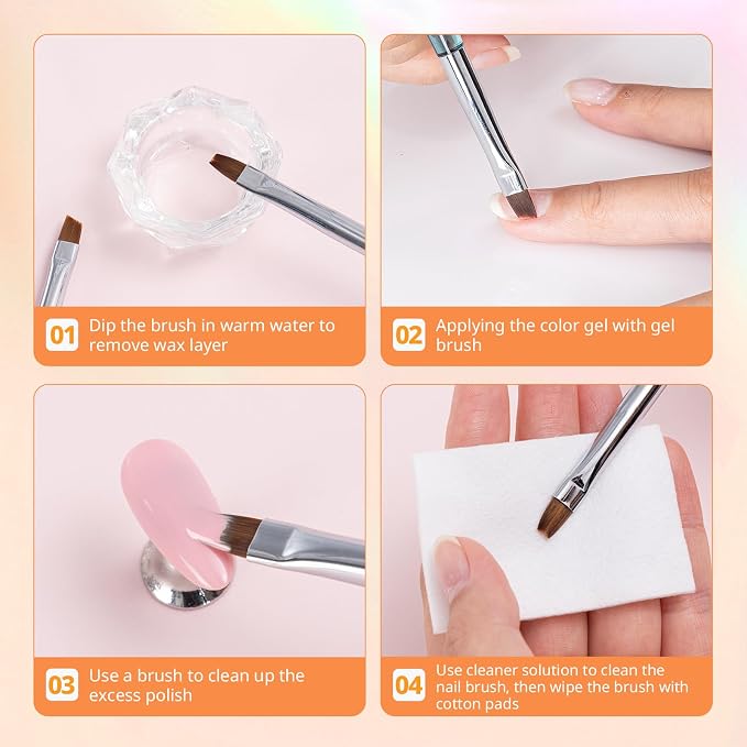 AIRSEE Nail Art Clean Up Brush Set, Detailed Cleaning, Nail Design - Image 8