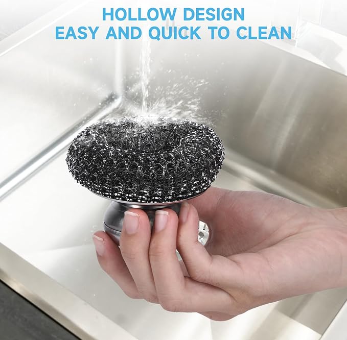 6 Pcs Steel Wool Scrubber, Stainless Steel Scrubber - Image 7