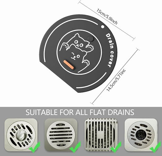 2-in-1 Shower Drain Hair Catcher & Bathtub Drain Cover, Odor-Proof Silicone - Image 2