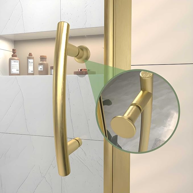 Pivot Glass Shower Door, 44–48" W x 71" H, 1/4" Clear SGCC Tempered Glass - Image 9