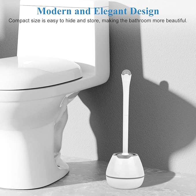 Toilet Bowl Brush and Holder, Toilet Scrubber 2 Pack - Image 6