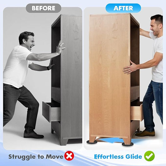 16-Pack Furniture Sliders for Hardwood Floors & Carpet, Save 80% Effort - Image 2
