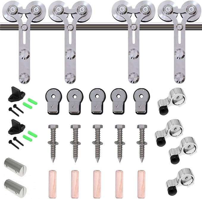 TSMST 9FT Sliding Barn Door Hardware Kit, Stainless Steel Heavy Duty Sturdy - Image 7