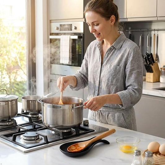 Hasense Porcelain Spoon Rest for Stove Top, 7 Inch Spoon Holder for Ladle - Image 2