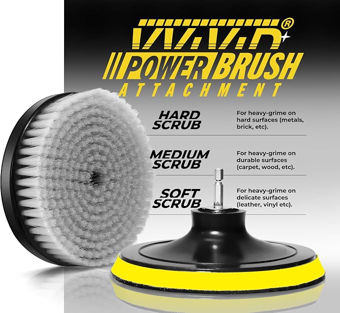 VViViD Drill Backing Plate + Power Scrub Brush Attachment, 4” inch / 100mm - Image 5