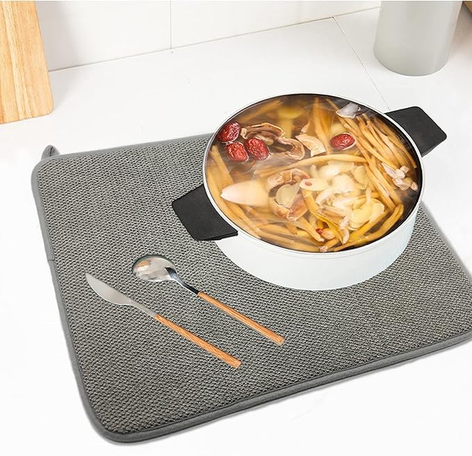 2 Pack Microfiber Dish Drying Mat, Absorbent Dish Drainer Kitchen Counter - Image 7