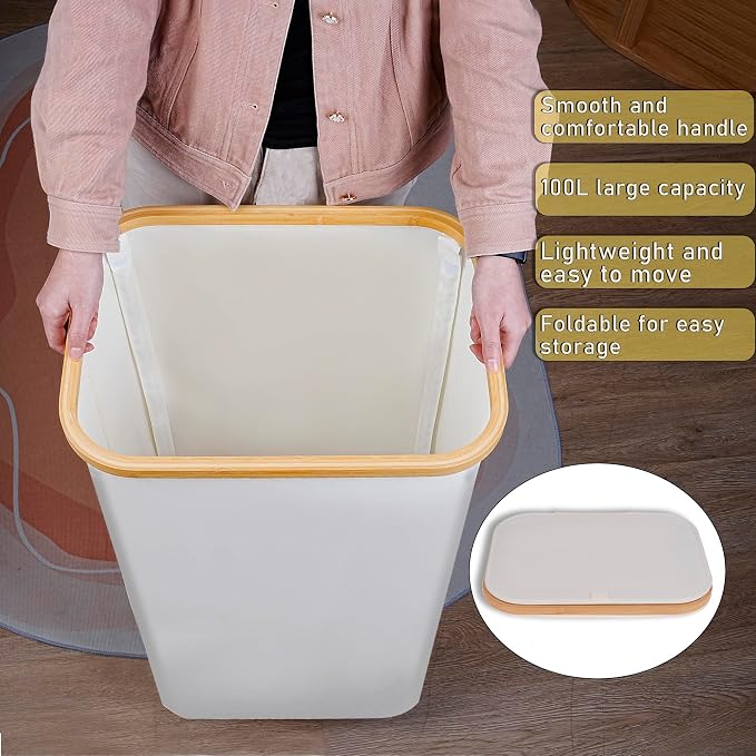 Laundry Basket with Wheels, 100L Hampers - Image 7