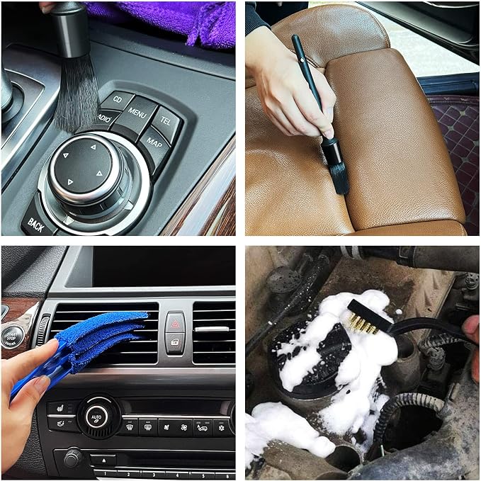9pcs Auto Car Detailing Brush Set/ Interior Cleaning Kit Includes 5 Soft - Image 6
