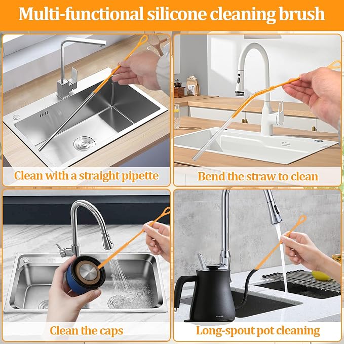 Silicone Straw Cleaner Brush, Straw Cleaning Brush, Straw Brush Bristles - Image 6