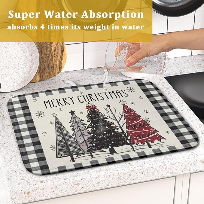 Merry Christmas Tree Dish Drying Mat - Image 7