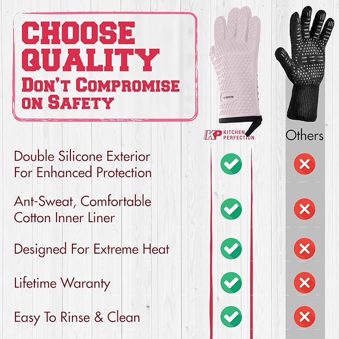 KITCHEN PERFECTION S Silicone Smoker Oven Gloves - Image 9