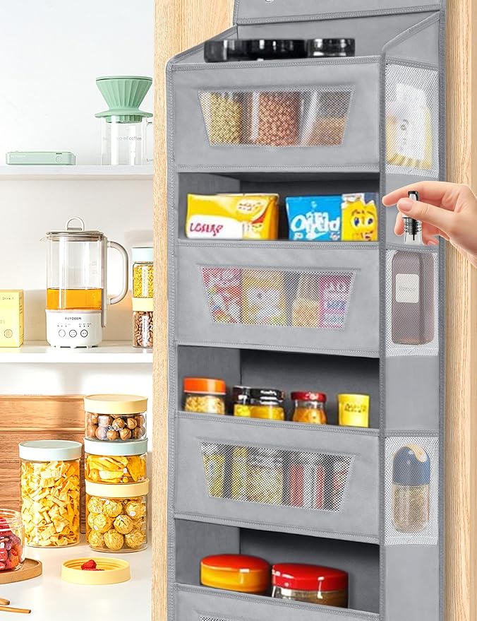 Meolsaek Over the Door Organizer, 46lbs Load and Anti-Tilt Design,5 Tier Behind - Image 7