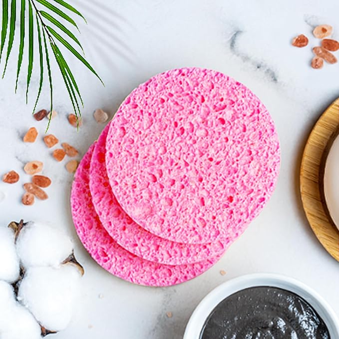 60-Count Compressed Facial Sponges 100% Natural Cellulose Cosmetic Spa Sponges - Image 7