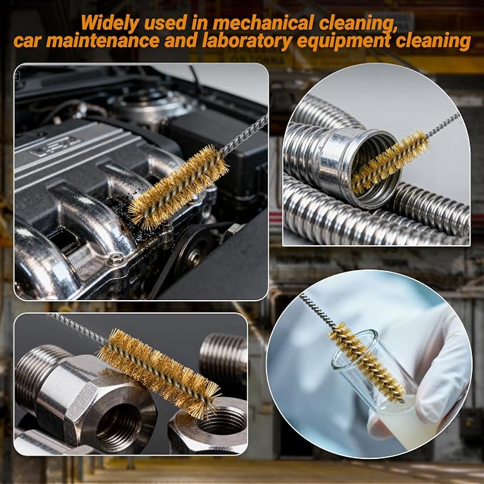 8Pcs Tube Cleaning Brush, Brass Stainless Steel Engine Cleaning Brushes - Image 6