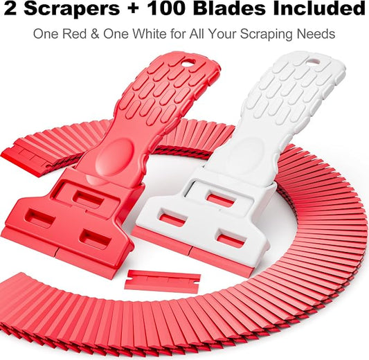 Dual-Width Plastic Razor Blade Scraper Tool Non Scratch - Image 2