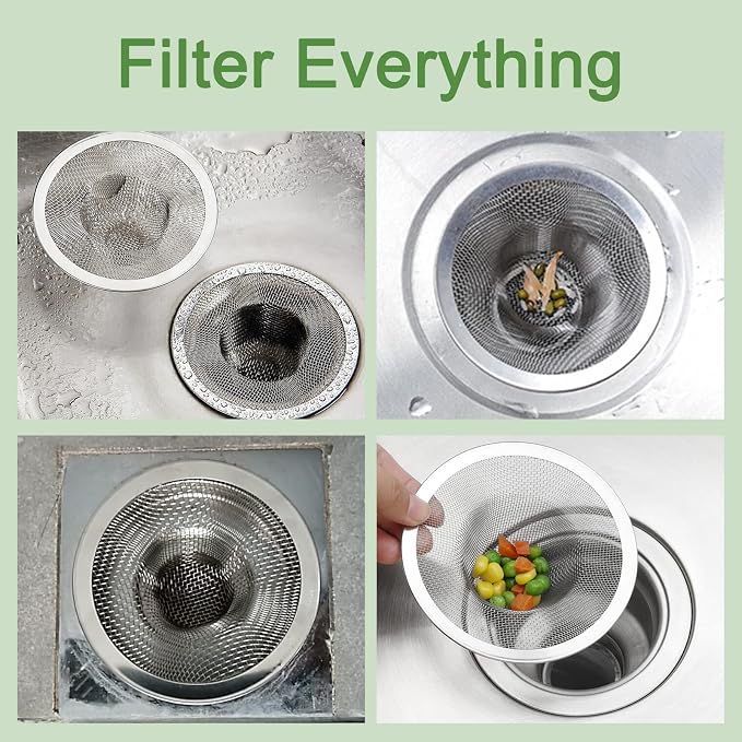 50pcs Mesh Sink Strainer, 2.75" Top/1" Stainless Steel Slop Basket Filter Trap - Image 7