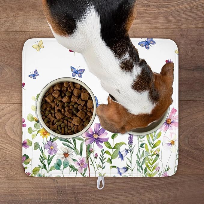 Wildflower Dish Drying Mat for Kitchen 18x16 Inch Colorful Floral Butterfly - Image 8
