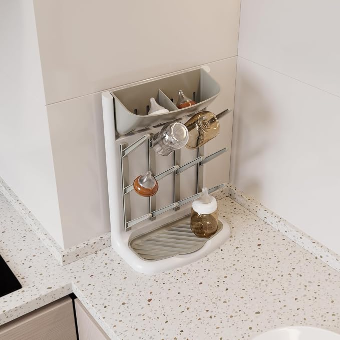 IEEK Baby Bottle Drying Rack, Space Saving Countertop Drying Rack - Image 8
