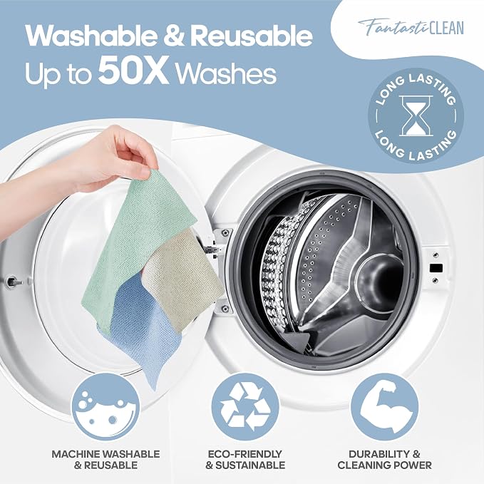 Fantasticlean Microfiber Cleaning Cloth Roll -60 Pack, Tear Away Paperless - Image 9