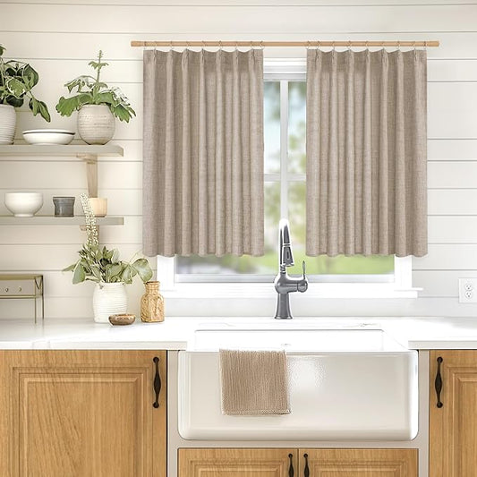 YoungsTex Short Linen Curtains 40 Inch Length - Image 2