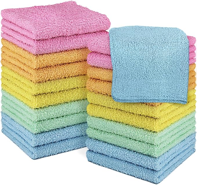 DecorRack 20 Pack 100% Cotton Wash Cloth, Luxurious Soft, 12 x 12 inch Ultra - Image 9