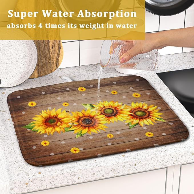 Summer Sunflower Bee Dish Drying Mat - Image 7