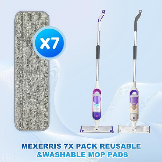 7 Count Reusable Mop Pads for Swiffer PowerMop -MEXERRIS Microfiber Wet Mops - Image 2