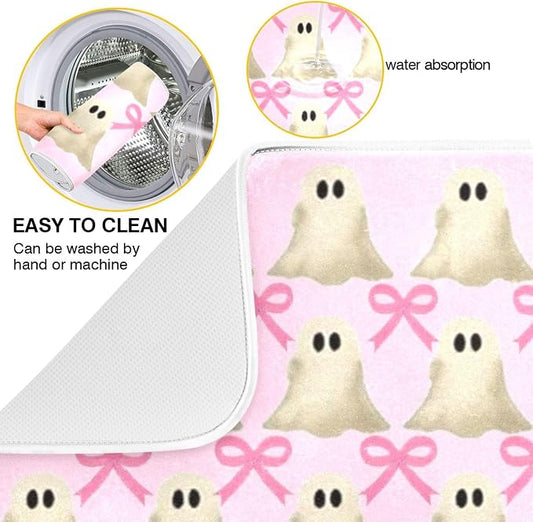 Halloween Ghost Bow Dish Drying Mat - Image 2
